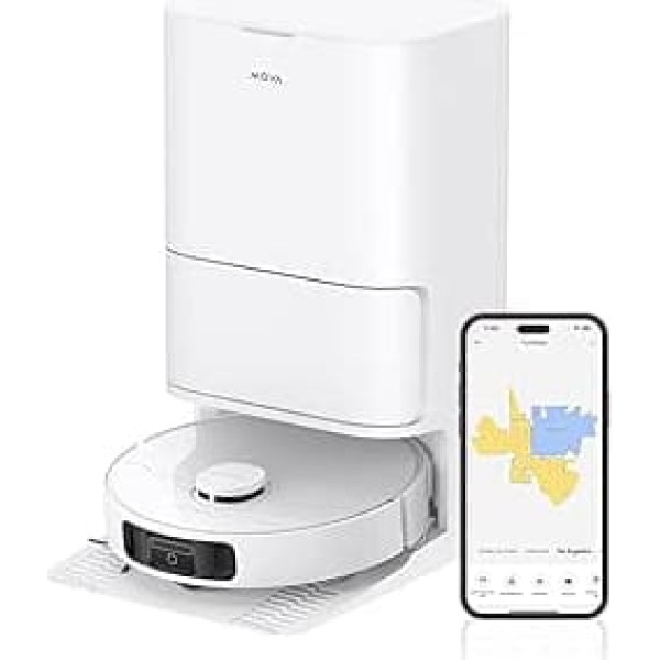 Mova E30 Ultra Robot Vacuum Cleaner and Mop with Automatic Emptying and Self-Cleaning of the Wiper, 7000Pa Suction Power, 10.5mm Wiper Lift, Ultrasonic Carpet Detection