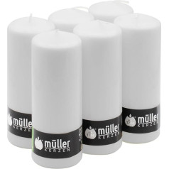 Müller Kerzen 2011807082 6 pieces of white pillar candles