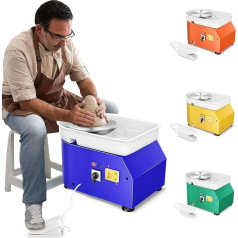 Kotsy Electric Potter's Wheel Machine, 25 cm, 350 W Moulding Machine, Clay Tool with Foot Pedals, Ceramic Moulding Machine, Clay Shaping Tool for Adults, DIY, Pottery Beginners, Pottery Studio (Blue)