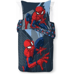 Jay Franco Marvel Spiderman City Streets 100% Cotton Children's Bedding Set 135 x 200 cm Single Bed Size - Duvet Cover + Pillowcase 80 x 80 cm