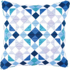 Vervaco Triangles Long Stitch Cushion, Multi-Colour
