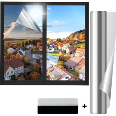 SAMHEITO Sun Protection Film Window Interior 50 x 400 cm Window Film Self-Adhesive Mirror Film Window Opaque from Outside Heat Protection Film Privacy Film Window Heat Protection Film UV Protective