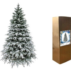 4ft/1.2m Artificial Christmas Tree Lapland Fir - Snow Flocked Green 332 PE/PVC Branch Tips, Foldable Metal Stand for Home Christmas Decorations