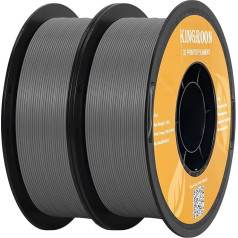 Kingroon PLA 3D Printer Filament, Polylactic Acid, 2 Rolls pf Grey PLA Filament