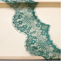 Duories 6 Yards 9.5 cm Elasticity Lace Ribbon Vintage Lace Trim Lace Trim for Sewing DIY Crafts Wedding Table Decoration Clothing Decoration Gift, Green