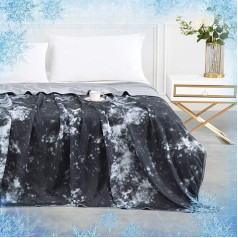 Elegear Cooling Blanket 2-in-1 Self-Cooling Blanket, Japanese Arc-Chill 3.0 Q-Max > 0.5 Lightweight Summer Blanket, Double-Sided, Absorbs Body Heat, Cooling Blanket for Bed Sofa, Tie Dye Black, 200 x