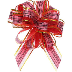 uxcell 20 Pieces 6 Inch Bow Organza Burgundy Wedding Hamper Gift Christmas Party