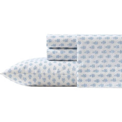 Laura Ashley, Cotton Percale Duvet Cover Set King Size Lightweight Breathable Home Decor (Francesca Blue, King)