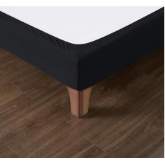DAHLICA Bed Cover 180 x 200 cm Black - Soft and Stretchy Fabric - Flawless Appearance