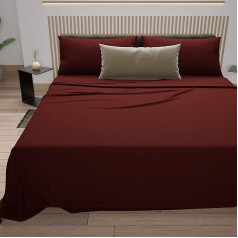 PETTI Artigiani Italiani Bed Linen Set, Cotton, Bordeaux, 120 x 200 cm