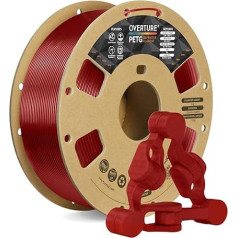 OVERTURE PETG Filament 1.75mm 3D Printer Filament PETG, 1kg Spool, Dimensional Accuracy +/- 0.03mm, Fits Most FDM Printers (Transparent Red)