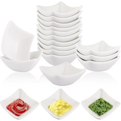LDXDRU Pack of 12 7.4 x 3.5 cm Small Dip Bowls, Mini Dessert Bowls, Porcelain Ceramic Bowls for Sushi Sauces, Snack Bowls