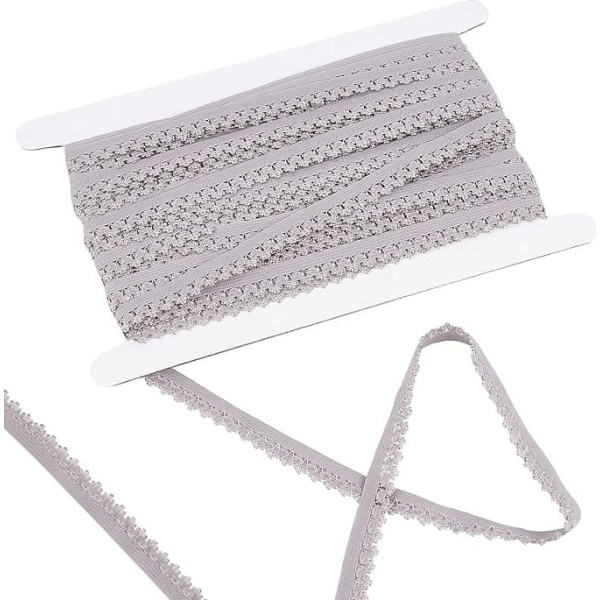 20 Yards Edge Lingerie Elastic 13 mm Wide Stretch Lace Trim Edges Trimming Bias Binding Webbing Crocheted Lace Ribbon for DIY Sewing Crafts Garment Embellishments Gift Wrapping