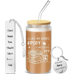 Smutty Book Lover Gifts for Readers, Includes 16oz Tumbler Tumbler with Lid, Straws, Smutty Book, Keychain, Book Club, Book, Gift, Reading Gifts for Women, Readers,