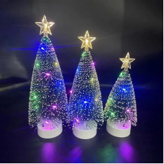 Table Christmas Tree with Lights, Artificial Mini Christmas Tree with LED Lights, Christmas Decoration, Artificial Tree, Mini Desktop Christmas Tree Decoration, Home Office Decoration (Colorful Light,