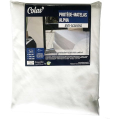 Colas Normand Fleece Mattress Protector, 90 x 190 cm, Waterproof, Recycled Cotton, Essential Antibacterial and Odor Resistant, Soft and Durable, 27 cm Cap