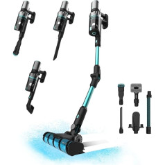 Cecotec Kabelloser Stielstaubsauger Conga Rockstar 2500 Thunder Flex Animal. Parallelzyklon, 400 W, 30 kPa und 122 aW, 65 Minuten Autonomie, Flexibler Schlauch, Jalisco-Bürste und Zubehör für Tiere