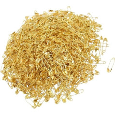 Safety Pins, Saim 18mm Gold Tone Metal Exquisite Small Tiny Clothing Accessories Trimming Fastener Tool Buttons Mini Safety Pins for Poppy Making, Ribbons, 1000Pcs