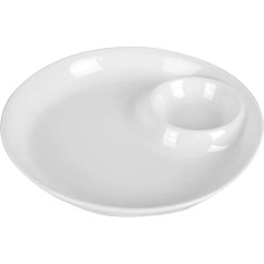 Tomaibaby Ceramic Dumpling Plate Japanese Plate Dip Serving Plate with Sauce Divider with Sauce Compartment for Sushi Dumplings Snack White