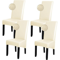 Bestenrose Chair Covers for Dining Chair Waterproof PU Leather Stretch XL High Back Dining Chair Covers Washable Removable Chair Protector Slipcover for Home Decoration