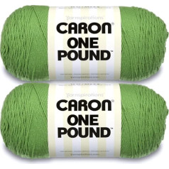 Caron Grass Green Yarn - 2 Packs of 16oz - Acrylic - 4 Medium (Worsted) - 800 Meters - Knitting/Crochet