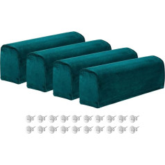 sourcing map Stretch-Armlehnenbezüge, Polyester, weich, Couch-Sesselbezug, rutschfest, Stuhl-Armlehnen-Schonbezüge für Sofa, Relax, Drehstifte, Dunkelgrün, 4 Stück
