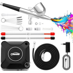 Airbrush Set 36 PSI with Compressor Double Action Airbrush Gun and Accessories for Model Making, Make-Up, Car Painting