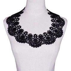 Black Embroidery Lace Neckline Collar Embellishment Sewing Appliques Trimming Lace Fabric Dress Accessories Scrapbooking 12pcs