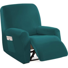 Stretch Relaxsofa Bezüge Samt Liegestuhlbezug 1/2/3 Sitzer Relaxsofa Schonbezüge mit Seitentasche, Möbelschutz für Wohnzimmer