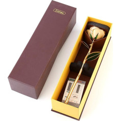 24K Gold Dipped Rose, Real Eternal Gold Plated Rose Flower Bouquet for Valentine's Day, Wedding Real Rose 24K Gold Plated