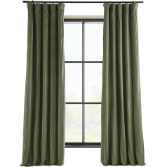 Drapes VPCH-190622-96 Signature Hunter Green Blackout Velvet Pole Pocket Curtains, 50 x 96