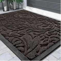Yimobra Floor Mats - Indoor and Outdoor Use, Washable Door Mat, Non-Slip Dirt Trapper Rug for Entrance, Front Door, Patio, Hallway, Garden, 120 x 80 cm, Brown