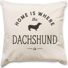 Home is Where The Dachshund is Cushion Cover, Red