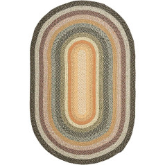 Safavieh Braided Collection BRD308A Hand Woven Blue and Multi Oval Area Rug (4' x 6' Oval)
