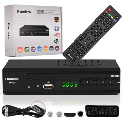 Romicta HD Receiver for Satellites, Satellite Receiver with HDMI, DVB-S/S2, PVR, EPG, SCART, USB Media Player, HDTV, YouTube, Weather, Black - HDTV Satellite Receiver