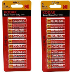 20 x 1.5V AA Heavy Duty Zinc Batteries