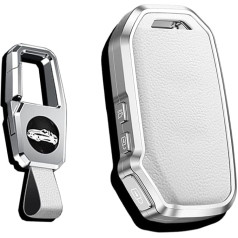 HIBEYO Smart Key Case Leather Cover Fits KIA Protective Car Key Case for KIA Sportage GT Stinger Sorento Soul Rio Optima NIRO Forte Ceed Key Fob Remote Control White