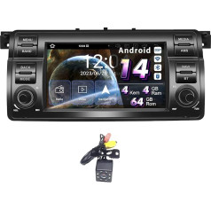 Amaseaudio Android 14 Car Radio 7 Inch for BMW 3 Series E46 1999-2004, Wireless Carplay Android Car, DSP+, Support 4GWifi Bluetooth 5.0 GPS Navigation SIM Card Slot