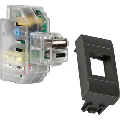 FANTON 82893-32 USB A+C 2.4 A Built-in Keystone Connector, Complete with Battle Adapter with Plates and Brackets Bticino Living Light/International