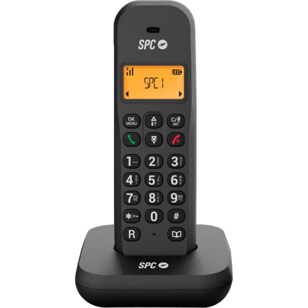 Keops Cordless Landline Telephone, Illuminated Display, 35 x 30 mm, Telephone Book for 50 Contacts, Eco Mode, Gap Compatible, Black