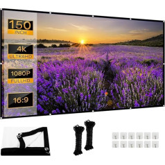 Screen Projector, High Resolution Thickened Projector Screen, 16:9 HD, Foldable for Home, Office and School (84 Inches)
