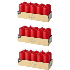PAPSTAR Pillar Candles Red (Pack of 30)