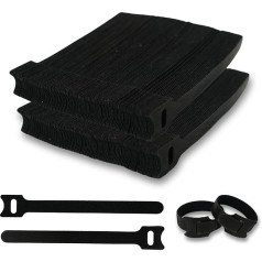 Reusable Cable Ties, Reusable Cable Ties, Black Cable Ties, Cable Ties for Organizing Cables, PC Cable Management and Desk Organisation, 70 Pieces