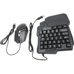 Half Hand Gaming Keyboard and Mouse Combination, PUBG Wired Mechanical RGB LED Backlight, Half Keyboard, 4 in 1 Gaming Mouse Converter for Android iOS