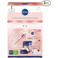 NIVEA Firm and Rejuvenated Gift Set, Nivea Gift Set Includes Bakuchiol Enriched Cellular Expert Lift Day Cream, Night Cream and Face Sheet Mask, Gifts for Women, White, (3 Pieces)