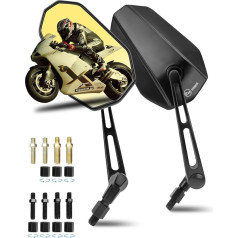 SUPAREE Motorcycle Mirror Motorcycle Rear View Mirror Universal Handlebar Mirror Motorcycle E Tested Yellow Mirror Glass 360° Rotatable with M8 M10 Right Thread and Left Thread Compatible for Scooter