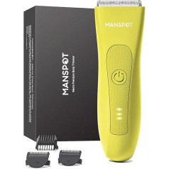 Men's Intimate Shaver, Men's Body Shaver, Men's Intimate Area, Electric Shaver, Waterproof Wet/Dry Body Shaver, 20x Use After Charging, Yellow