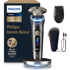Philips Razor i9000 Prestige Ultra Wet and Dry Razor for Men, Dark Grey, Pressure and Motion Sensor, Trimmer Attachment, Charging Station and Travel Case (Model XP9402/11)