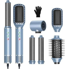 Airstyler 5-in-1 Hair Styler with 110,000 rpm High-Speed Motor Hair Dryer Warm Air Brush Hair Styler 320 Millions Lonic Hair Styler Set with Air Curling Iron, Hair Dryer, Straightening Brush, Light,