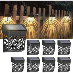 Litake Solar Fence Light, Vintage Solar Fence Lighting, Warm White Energy Saving Fence Lights, IP54 Waterproof Outdoor Fence Lights, Solar Lamps Outdoor Decorative for Garden, Patio, Stairs, Pack of 8